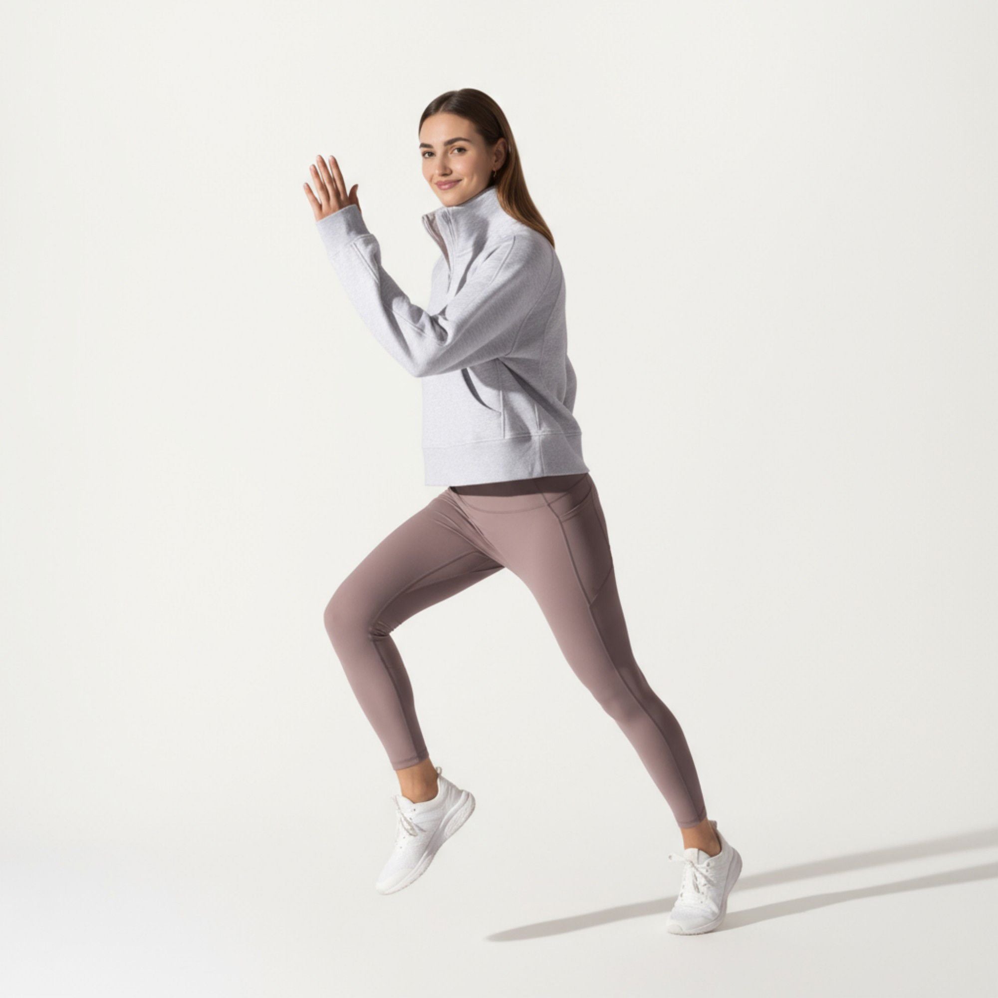 Anna-Kaci Active Women's Long Sleeve Half Zip Pullover Sweatshirt with High Collar and Kangaroo Pocket Design