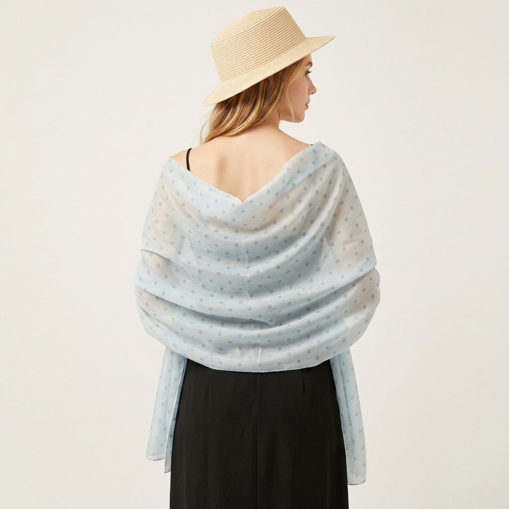 Lightweight Polka Dot Scarf Wrap Shawl for Everyday Outfits 71*27.5 Inches