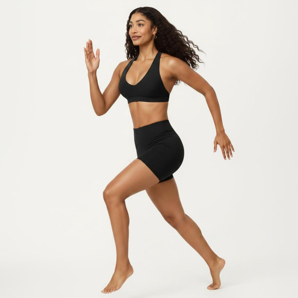 Anna-Kaci Active Women's Racerback Sports Bra with Scoop Neck and Open Back Cutout Design