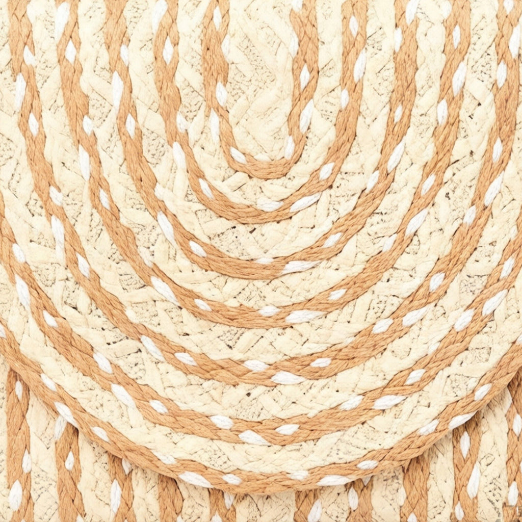 Woven Straw Crossbody Clutch Bag with Flap Closure Adjustable Strap Lightweight Shoulder Handbag