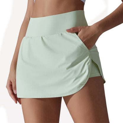 Pantalones cortos deportivos con cintura alta y detalle de bolsillo para mujer de Anna-Kaci
