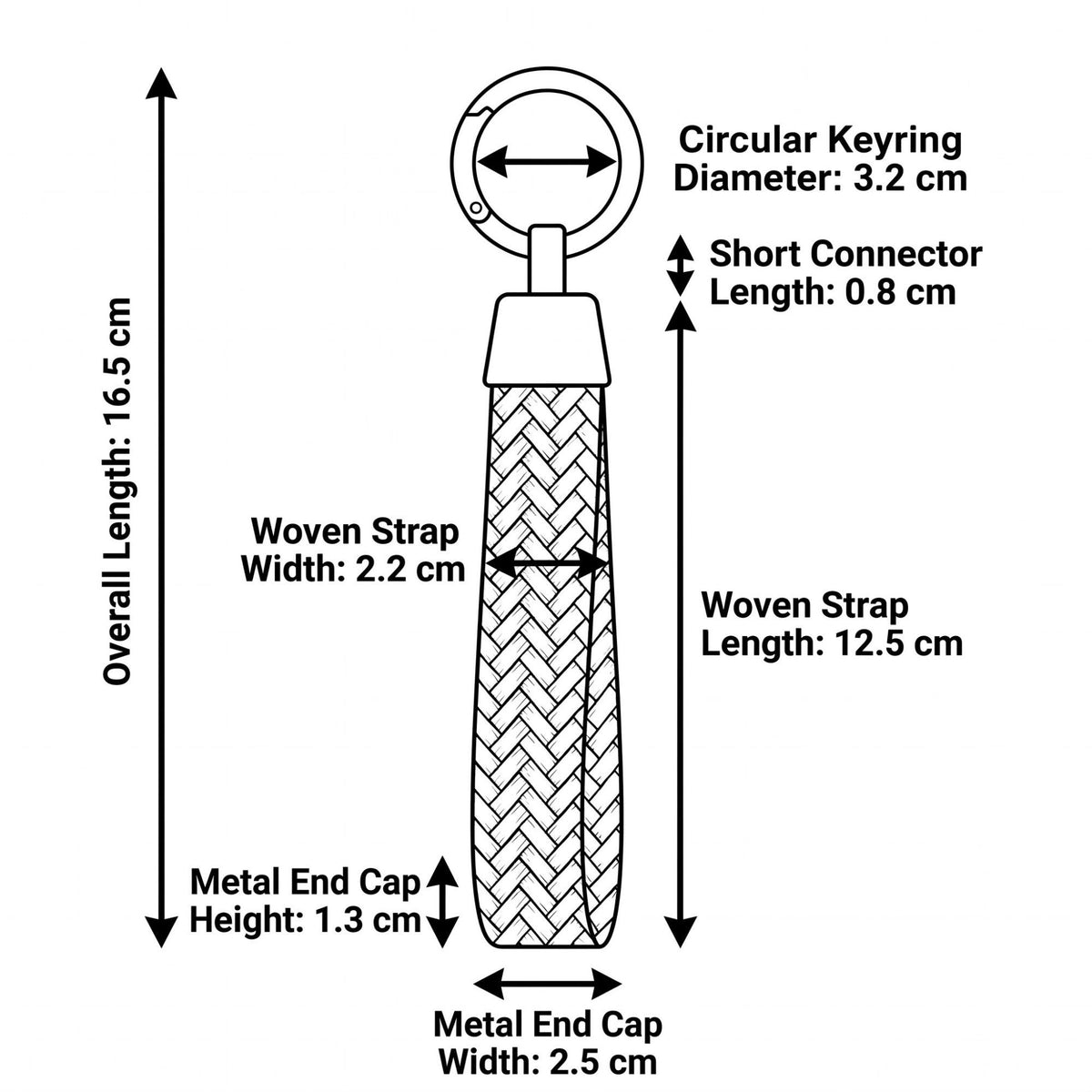 Woven Wristlet Keychain Strap with Hardware Kit