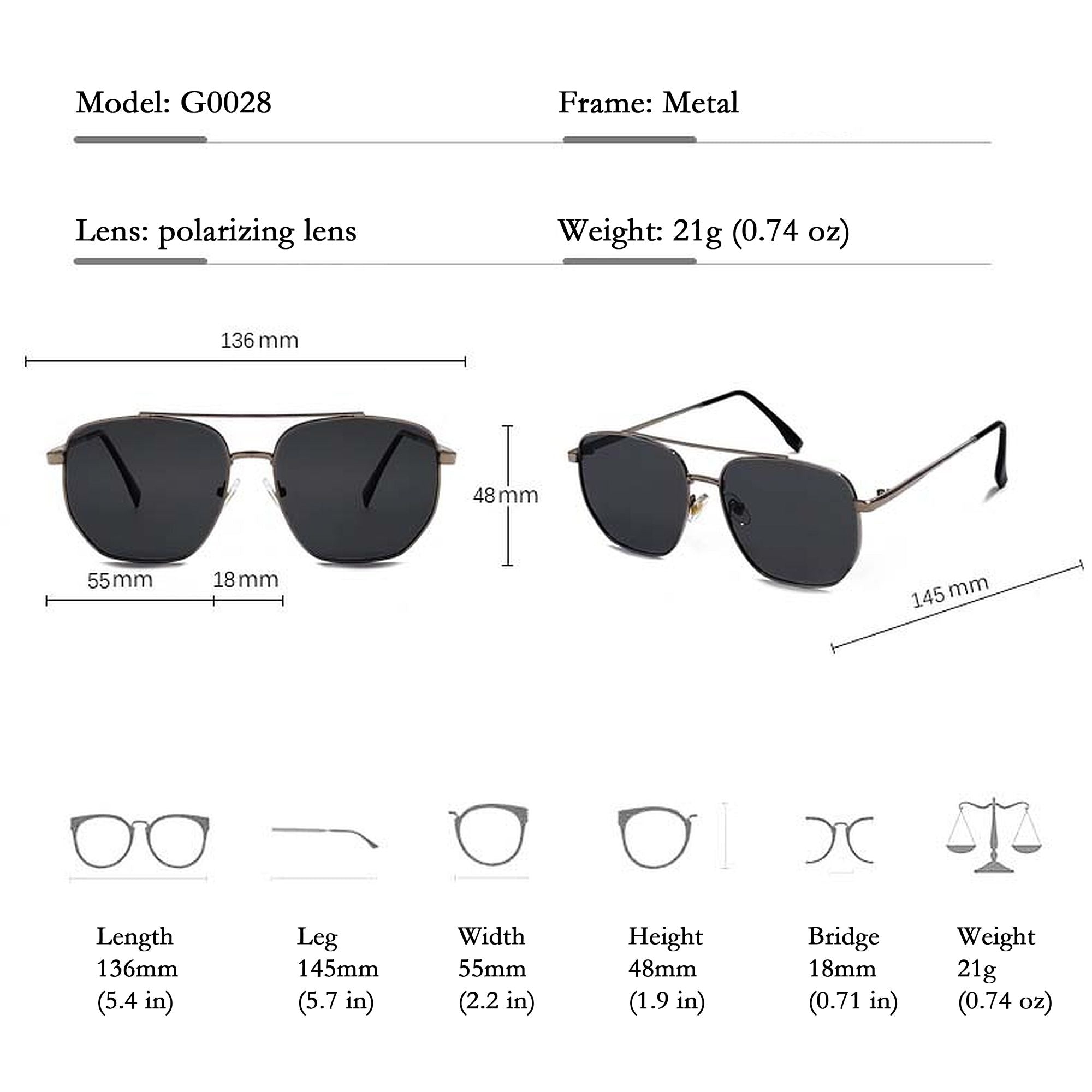 Anna-Kaci Women's Retro Square Aviator Sunglasses - Silver Frame with Black Lenses