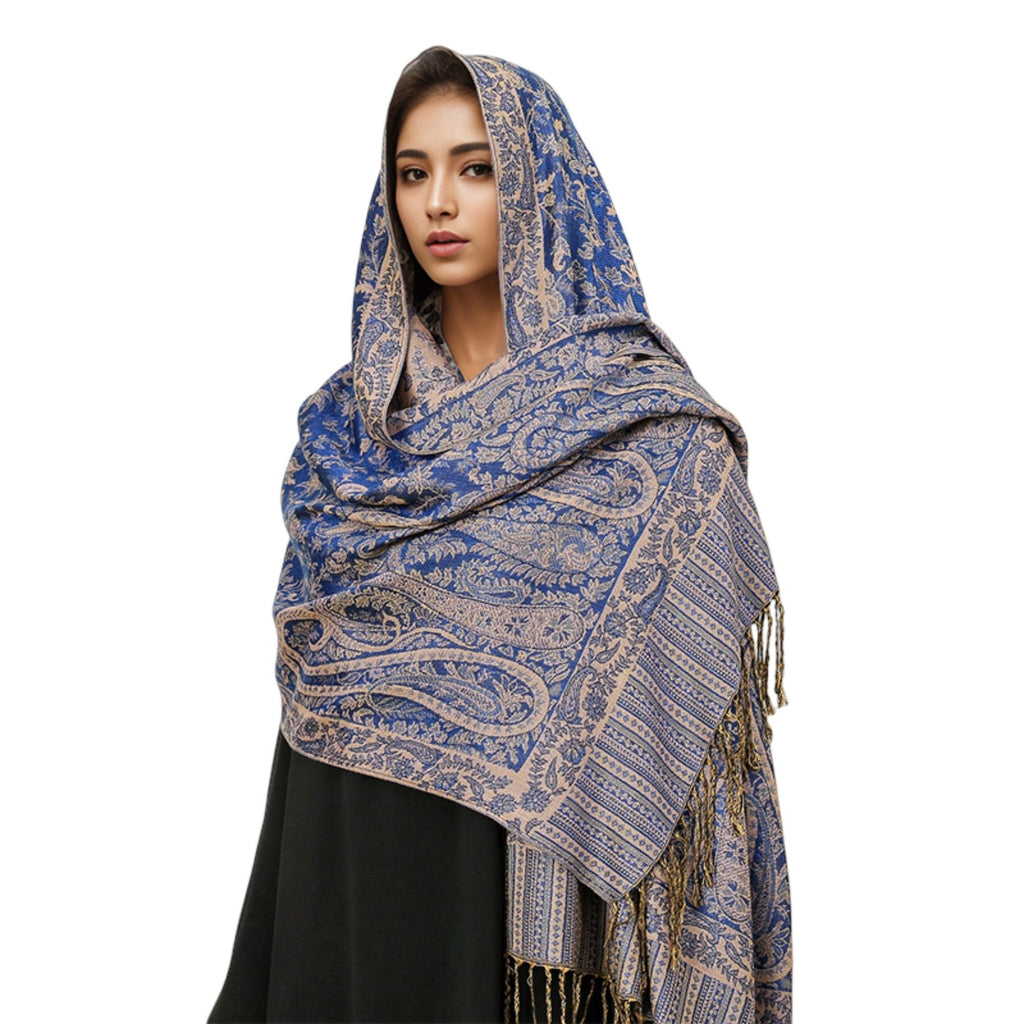 Anna-Kaci Women's Jacquard Paisley Shawl Scarf with Elegant Fringe Hem 71¡Á27.5 Inches