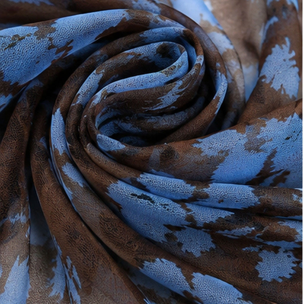 Lightweight Abstract Floral Sheer Long Scarf