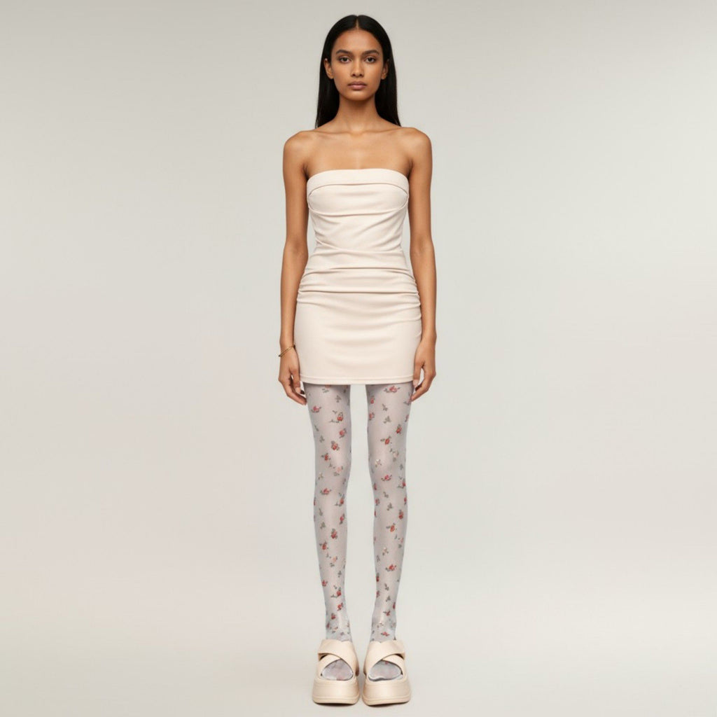 Anna-Kaci 2pcs Women's Sheer Floral Print Tights with Delicate Allover Pattern