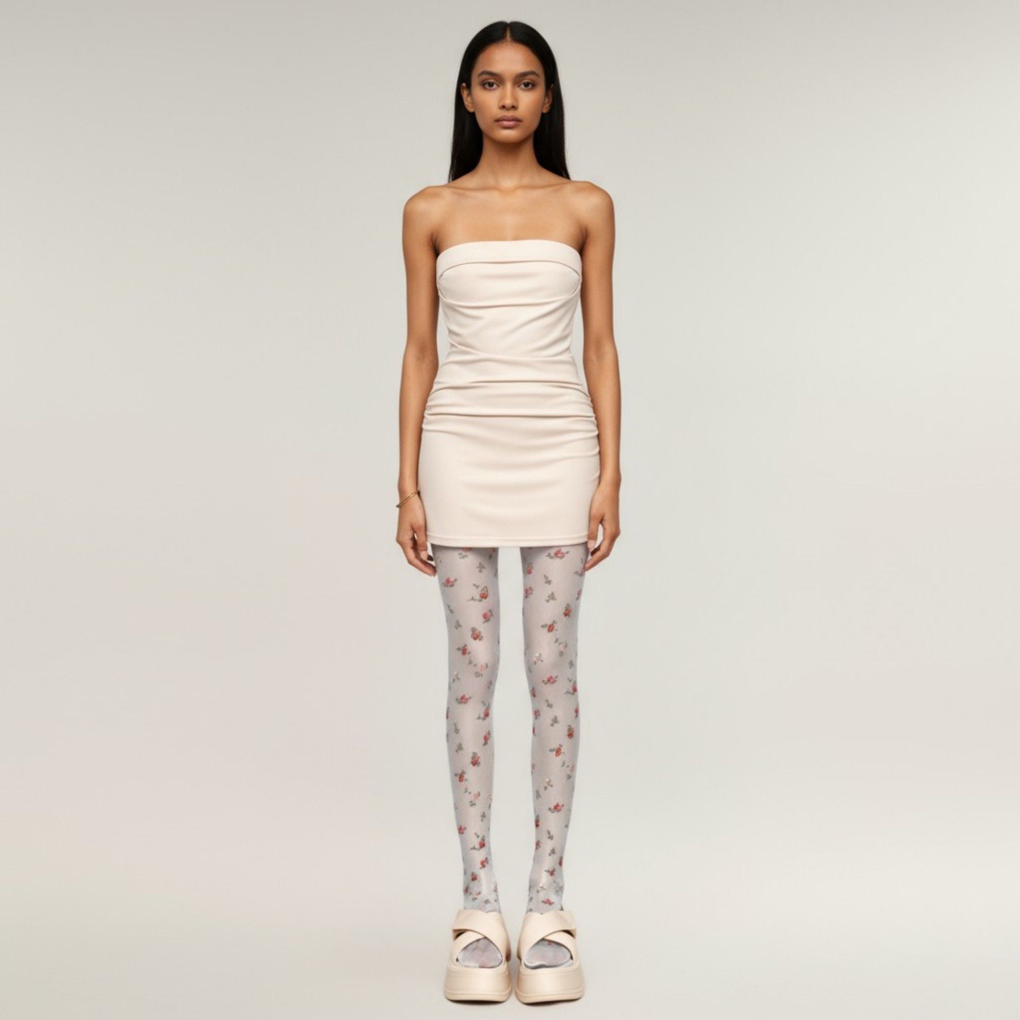Anna-Kaci 2pcs Women's Sheer Floral Print Tights with Delicate Allover Pattern