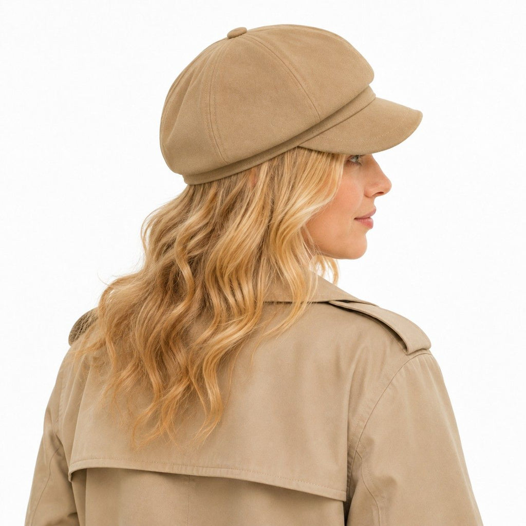 Textured Newsboy Cap Soft Baker Boy Hat Vintage Rounded Crown Casual Style