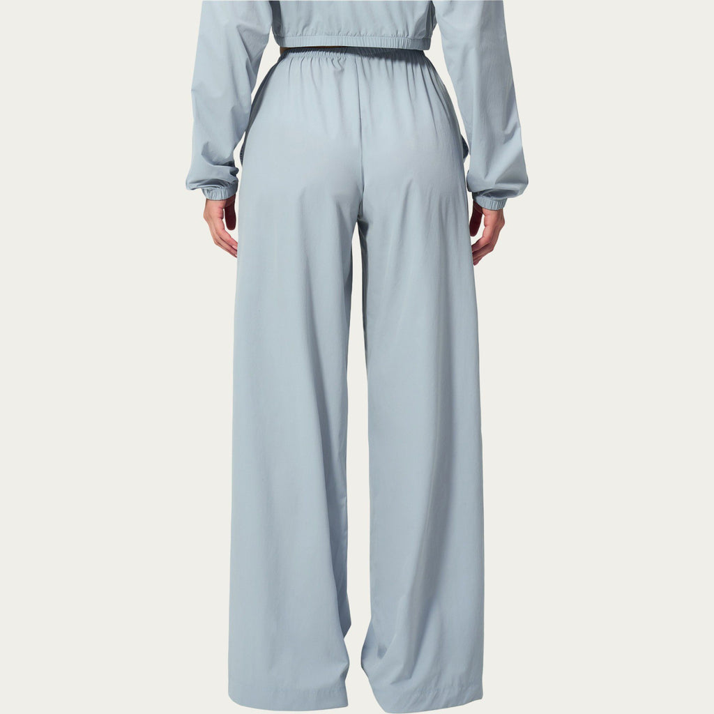 Anna-Kaci Active Women's Wide Leg Lounge Pants with Elastic Waistband and Relaxed Draped Fit