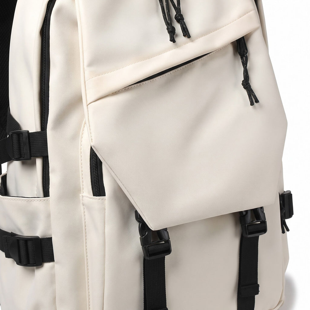 Large Laptop Backpack with Front Flap Pocket Buckle Straps Side Pockets and Padded Shoulder Straps