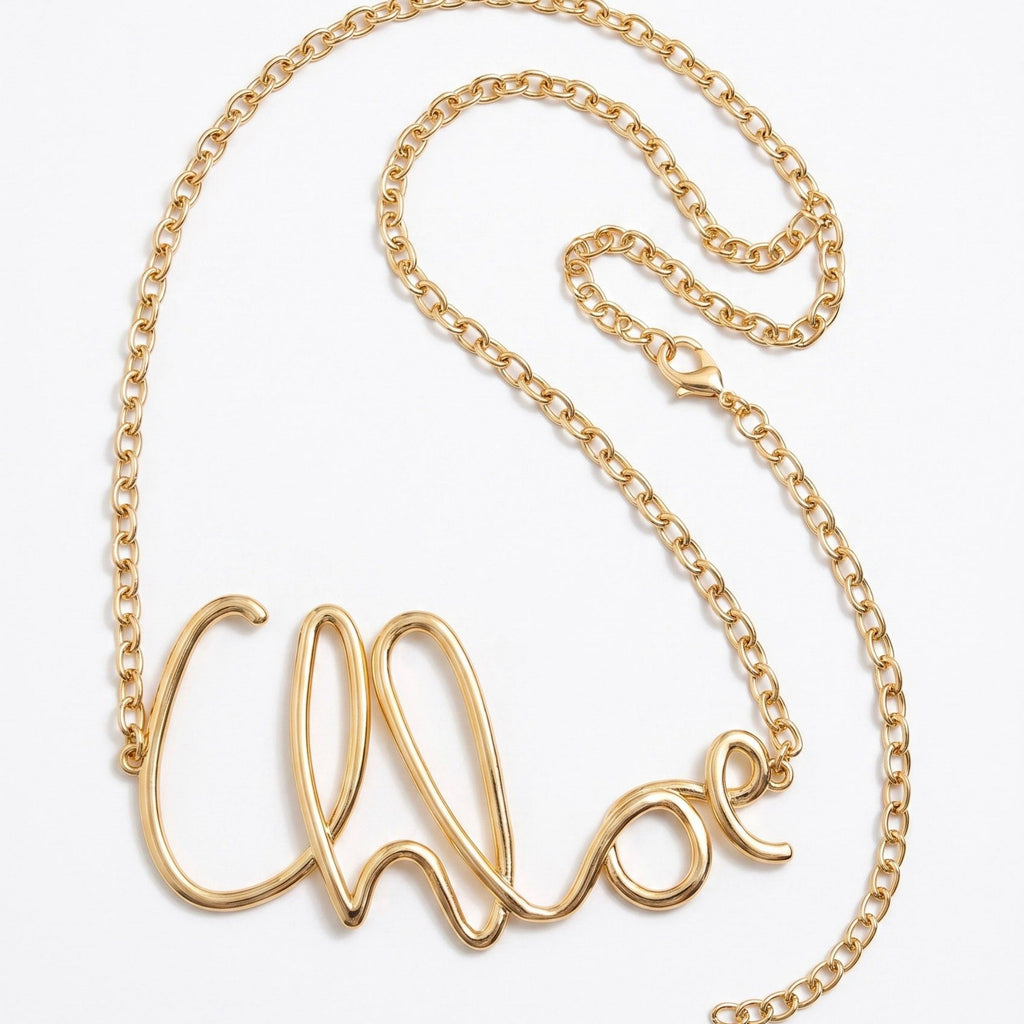 Cursive Name Letter Metal Waist Chain Adjustable Personalized Statement Waist Jewelry 43.3in