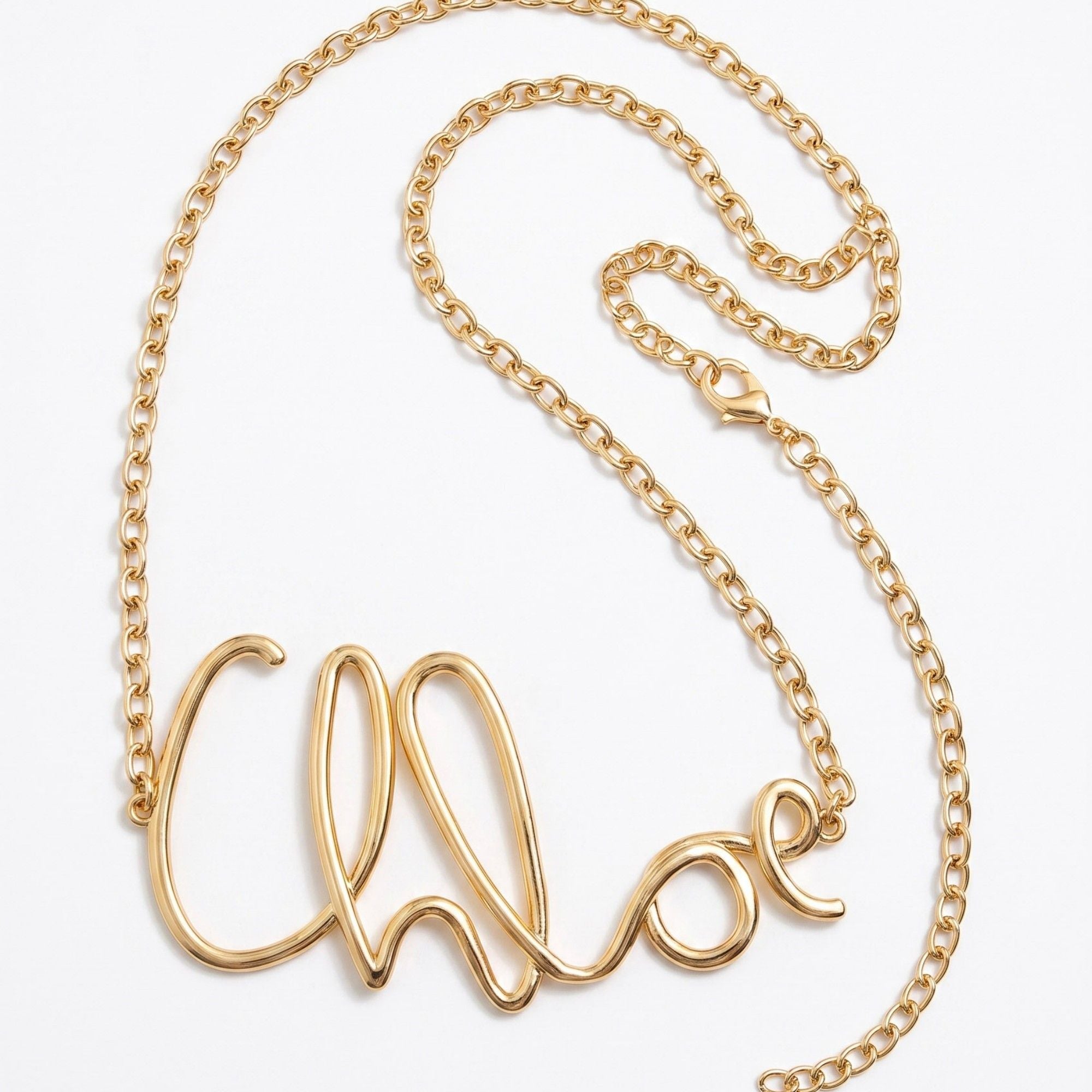 Cursive Name Letter Metal Waist Chain Adjustable Personalized Statement Waist Jewelry 43.3in