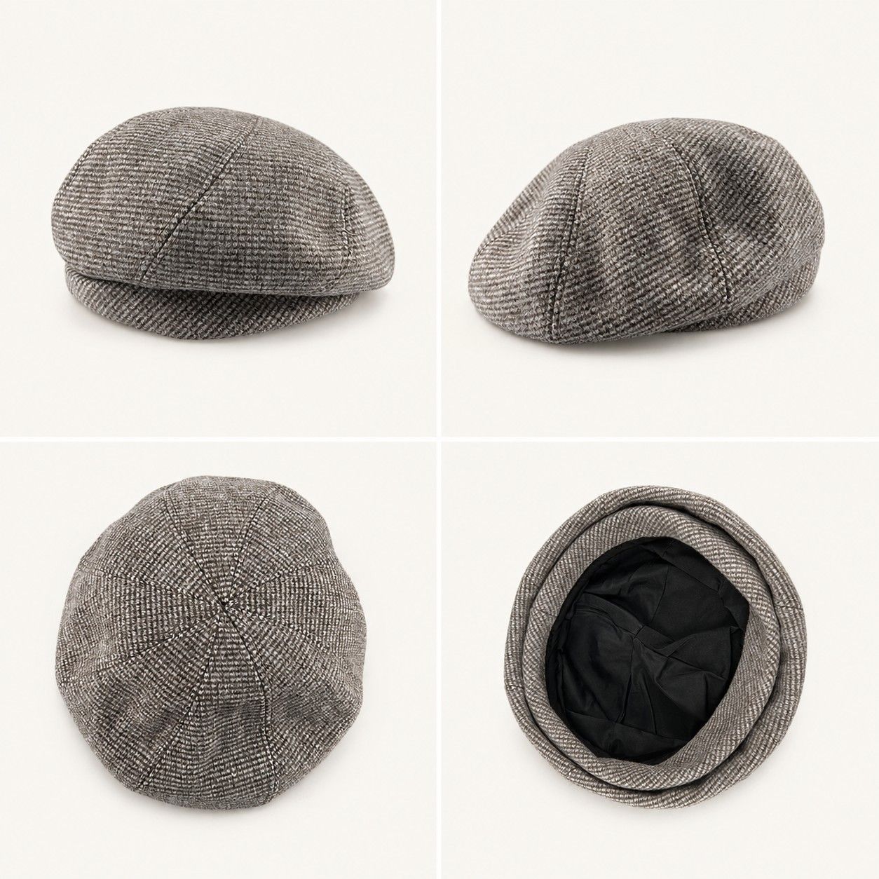 Wool Blend Houndstooth Beret Hat Vintage Painter Cap for Fall Winter