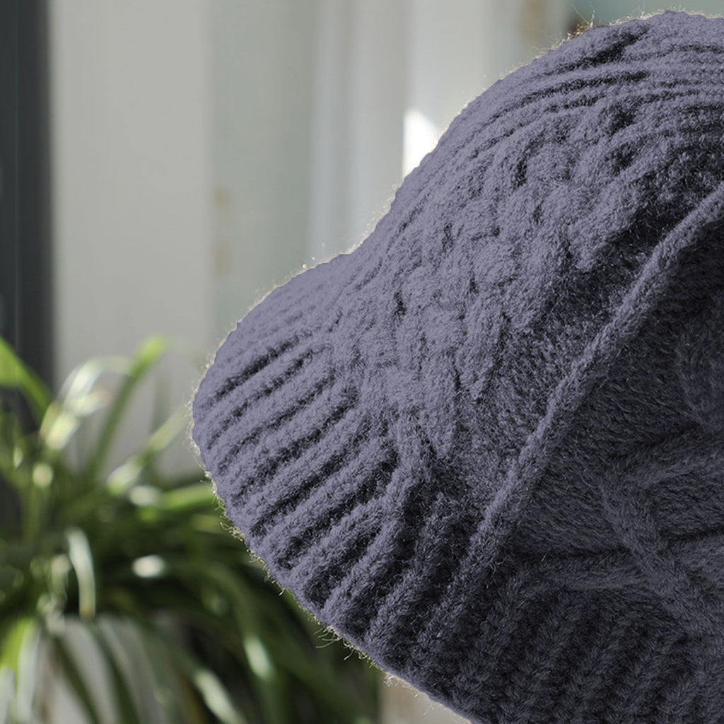 Anna-Kaci Women's Cable-Knit Bucket Hat - Soft Winter Hat for Casual Daily Wear