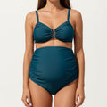 Anna-Kaci Swim Women's Maternity Two-piece Swimsuit with Twist-Front Top and High-Waisted Bottom