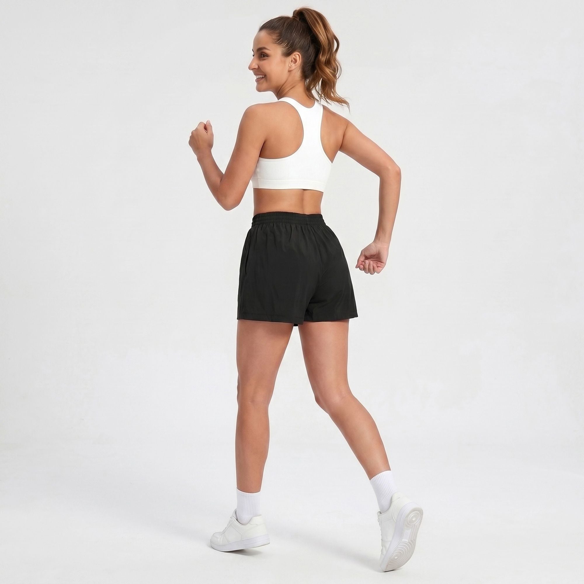 High Waisted Running Shorts with Pockets Lightweight Athletic Shorts