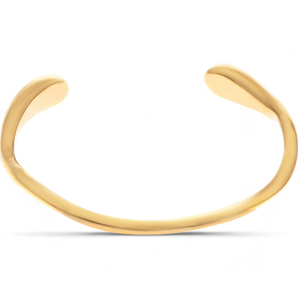 Women's Minimalist Gold Tone Open Cuff Fashion Bracelet Smooth Sleek Design