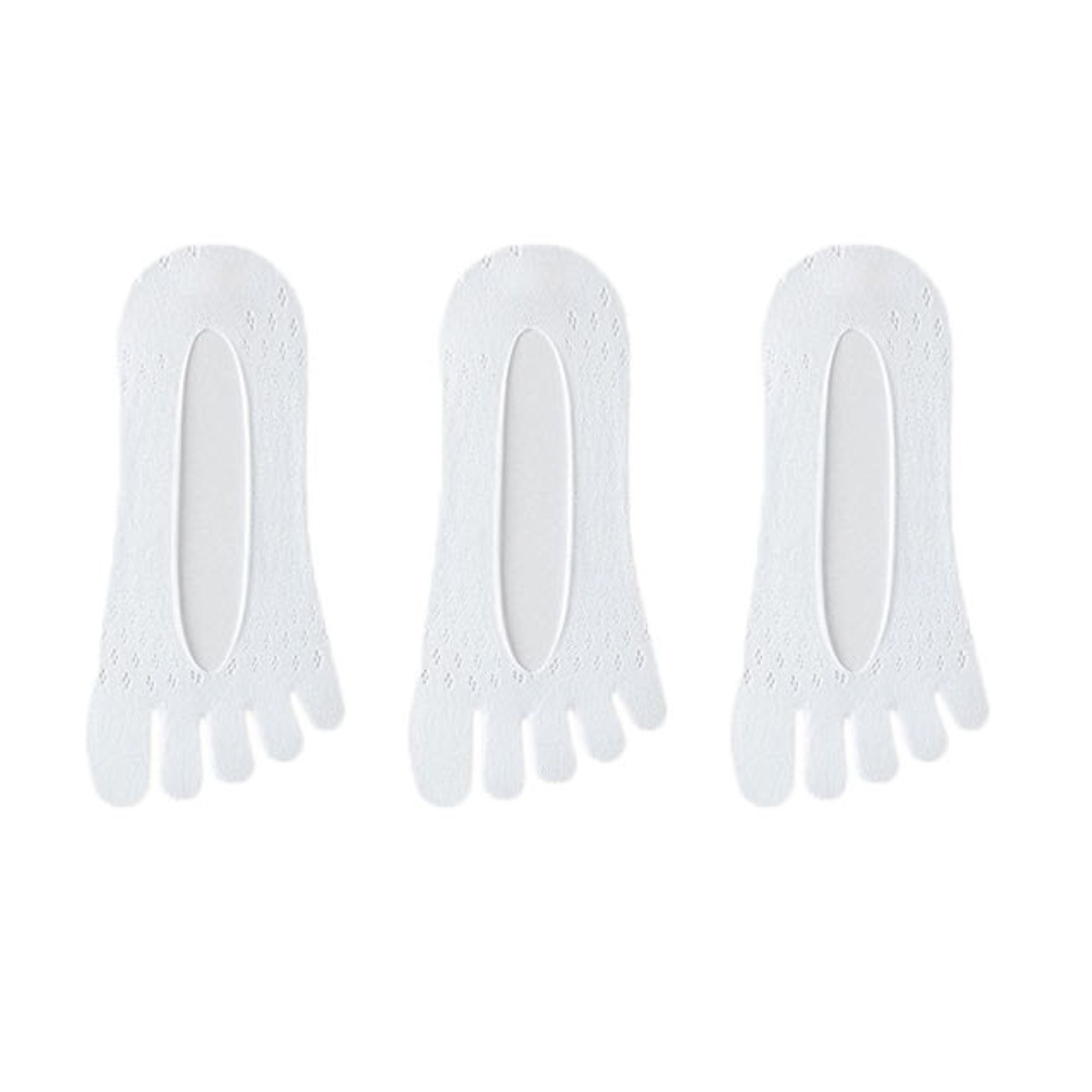 Anna-Kaci Women's Mesh Toe Socks with Non-Slip Silicone Heel Grip Ultra Low Cut Breathable No Show Sock 3-Pack