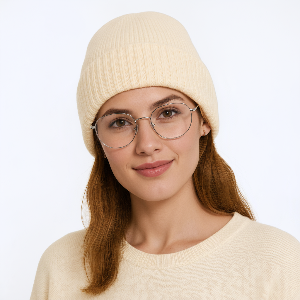 Anna-Kaci Women's Ribbed Wool Knit Beanie Hat with Folded Cuff