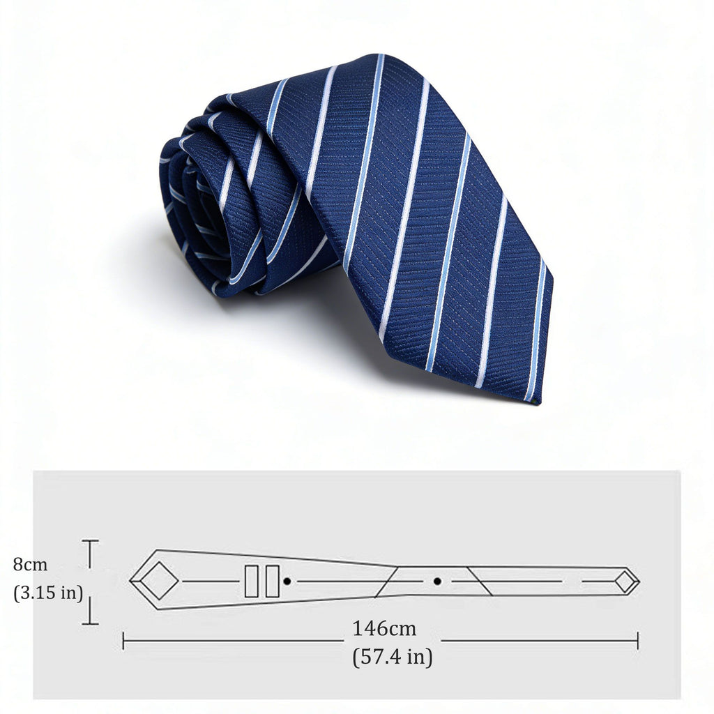 Anna-Kaci Men's Polyester Filament Tie with Striped Texture - Formal/Casual Necktie for Business, Weddings & Daily Wear
