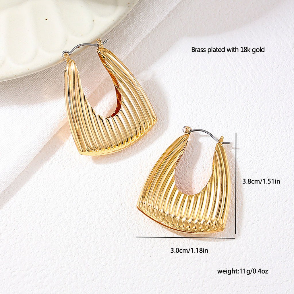Women's Textured Geometric Hoop Earrings