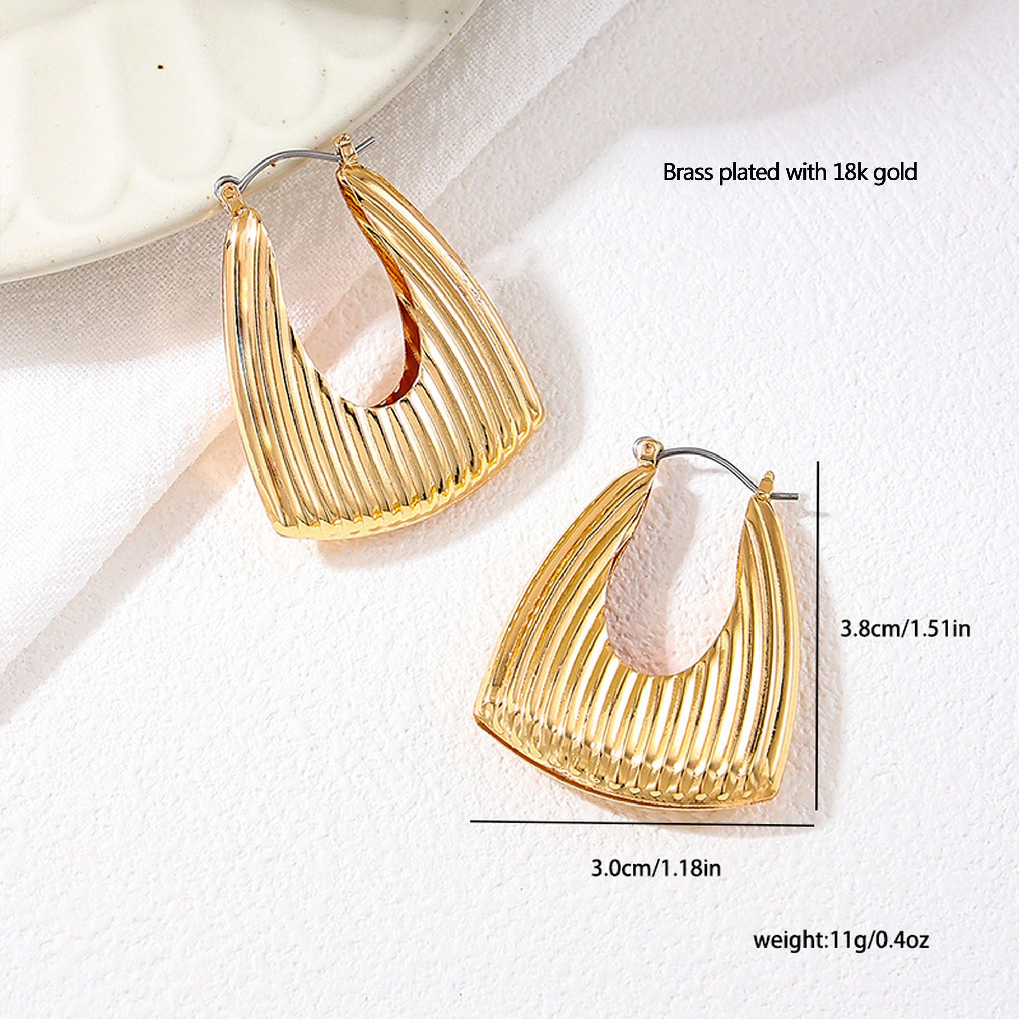 Women's Textured Geometric Hoop Earrings