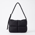 Grid Quilt Padded Rectangular Crossbody Bag with Adjustable Slim Shoulder Strap 9.8x7.9x3.5