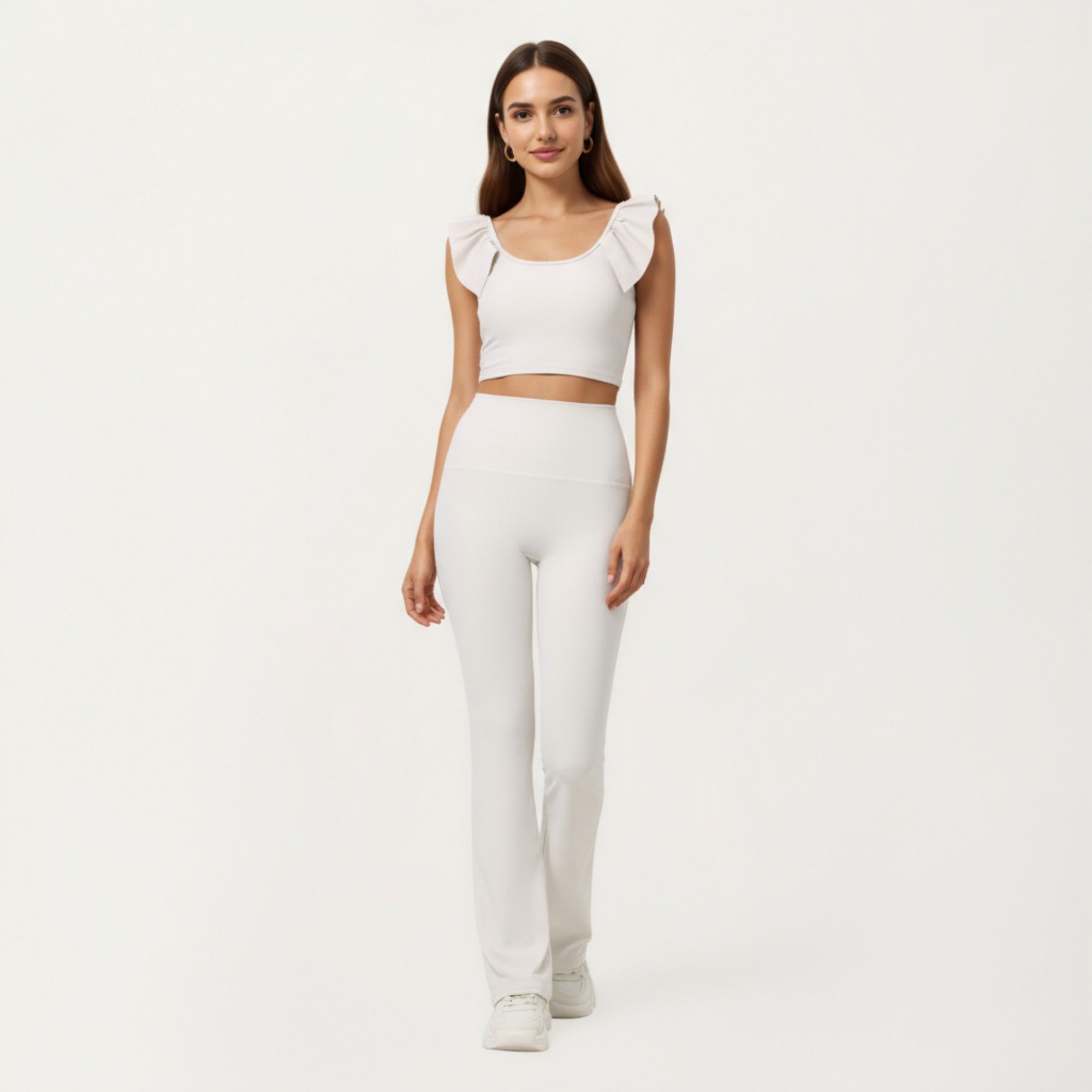 Anna-Kaci Active Women's High Waist Flare Sweatpants with Slim Fit Stretch Fabric