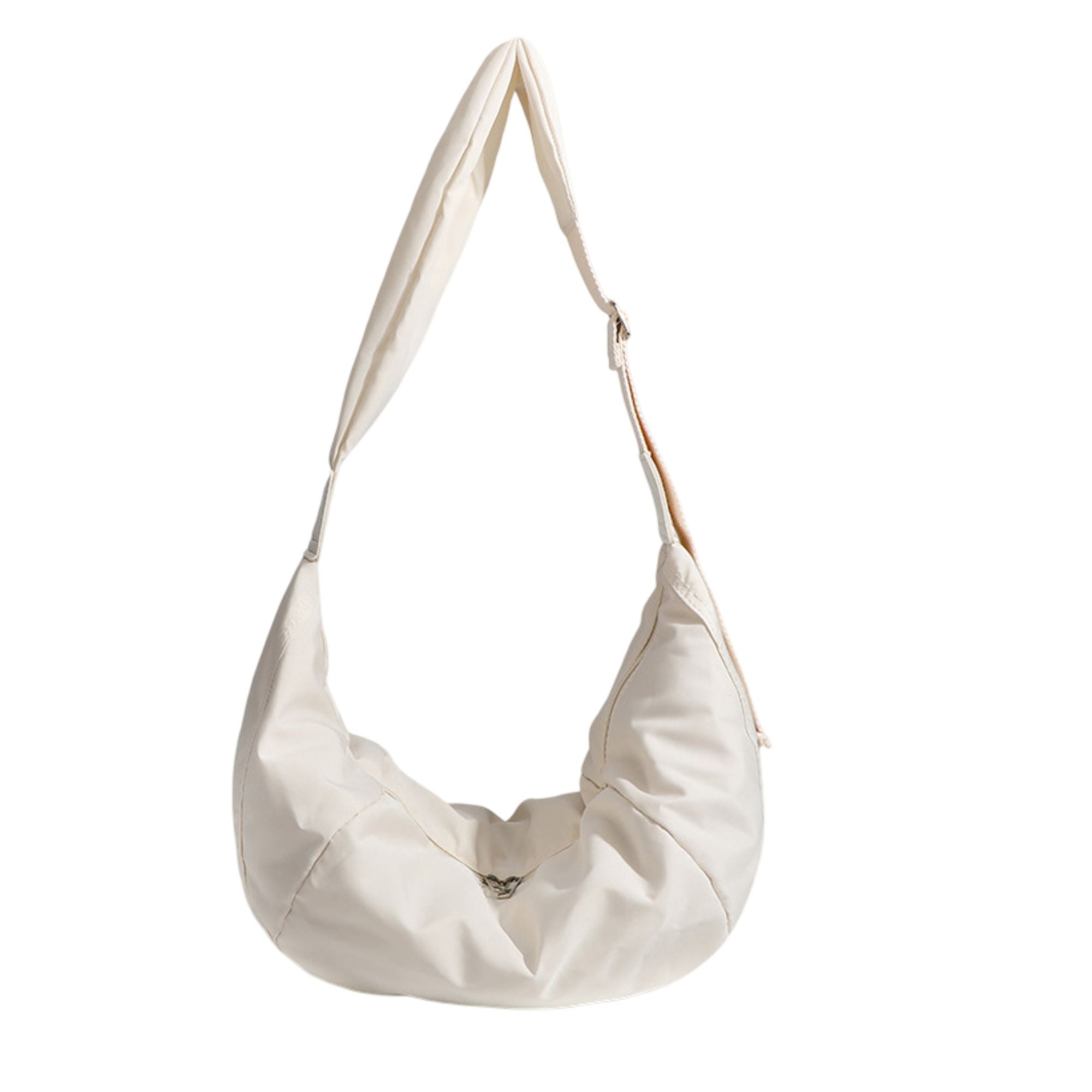 Padded Crescent Crossbody Bag with Adjustable Shoulder Strap
