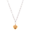 Two-Tone Circle and Cross Pendant Necklace with Snake Chain
