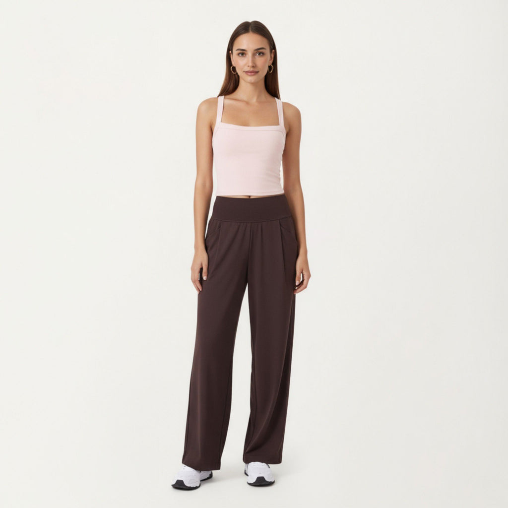 Anna-Kaci Active Women's High Waist Wide Leg Sweatpants with Side Pockets and Smooth Stretch Fabric