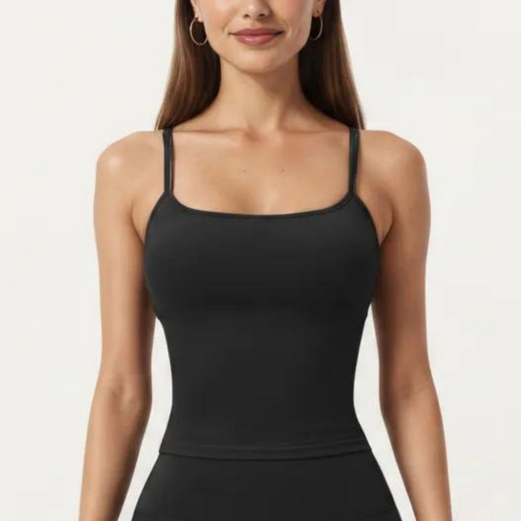Anna-Kaci Active Women's Spaghetti Strap Active Cami Top with Scoop Neck and Smooth Stretch Fit