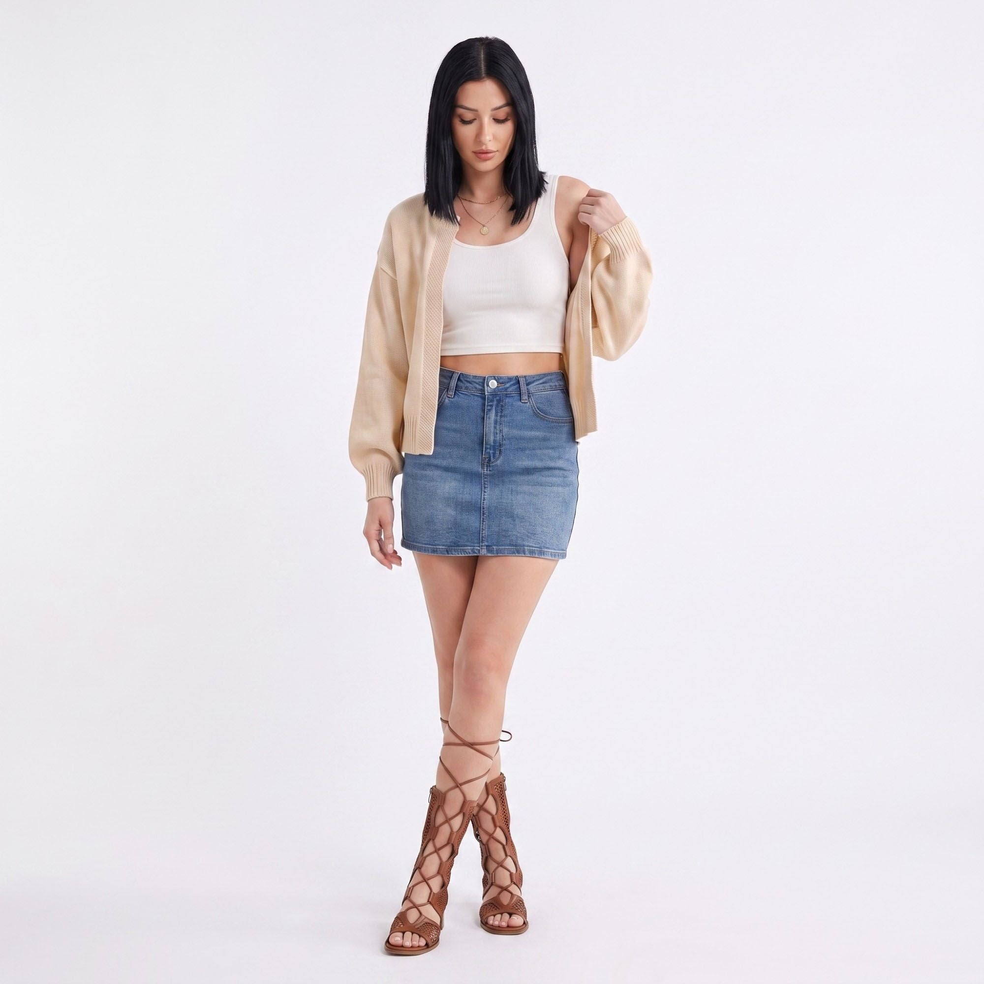 Open-Front Drop Shoulder Long Sleeve Knit Cardigan