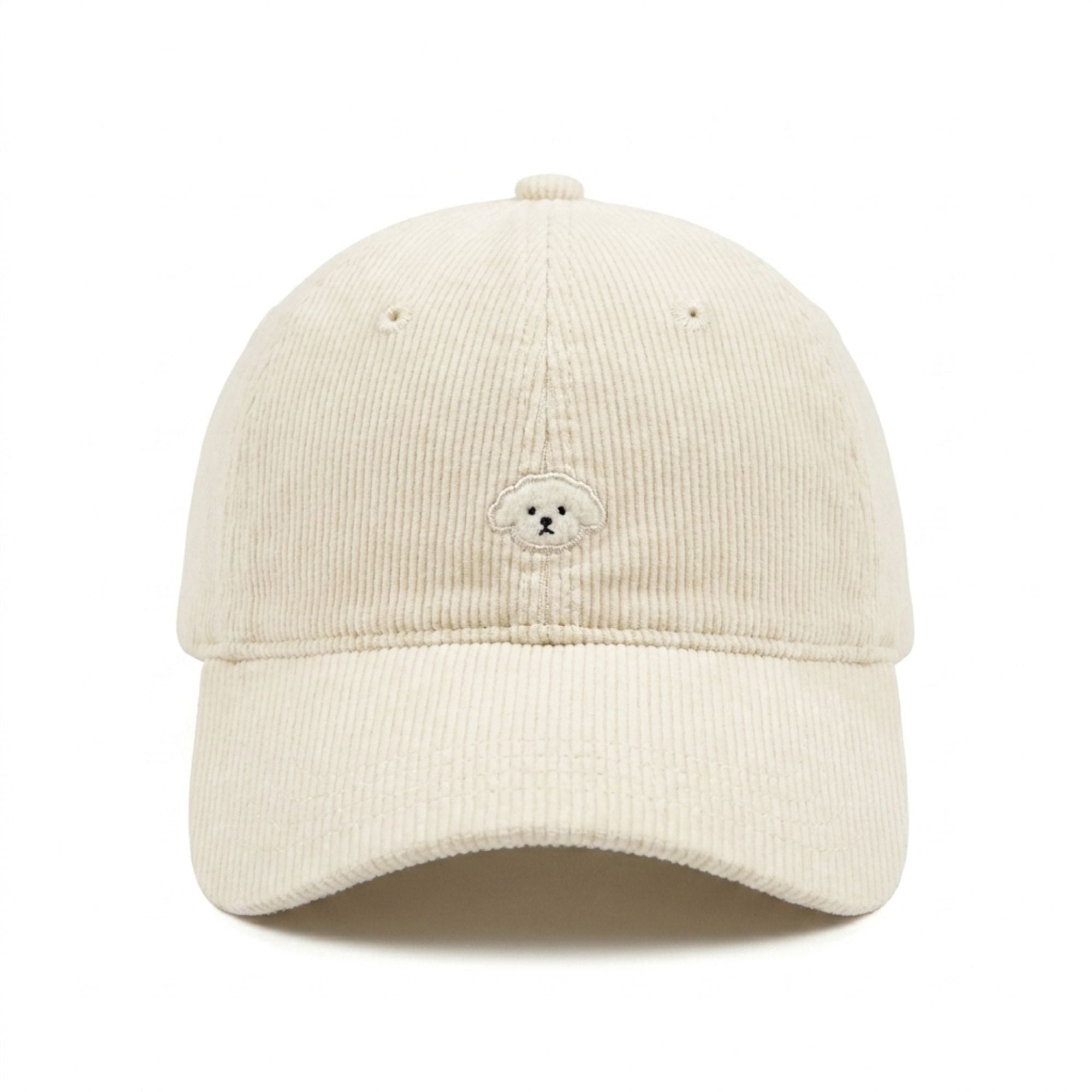 Corduroy Baseball Cap Dog Embroidered Adjustable Dad Hat