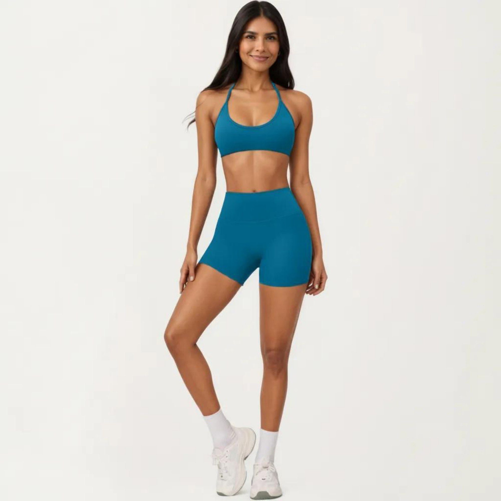 Anna-Kaci Active Women's Halter Sports Bra with Open Back and Smooth Stretch Athletic Fit