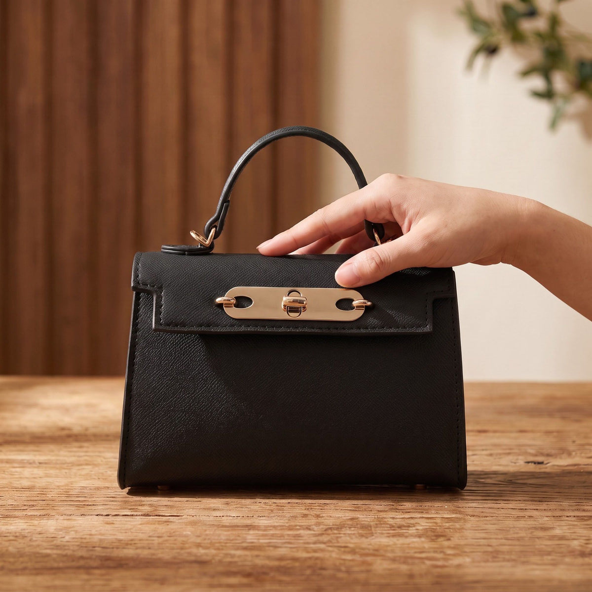 Mini Top Handle Satchel with Turn Lock