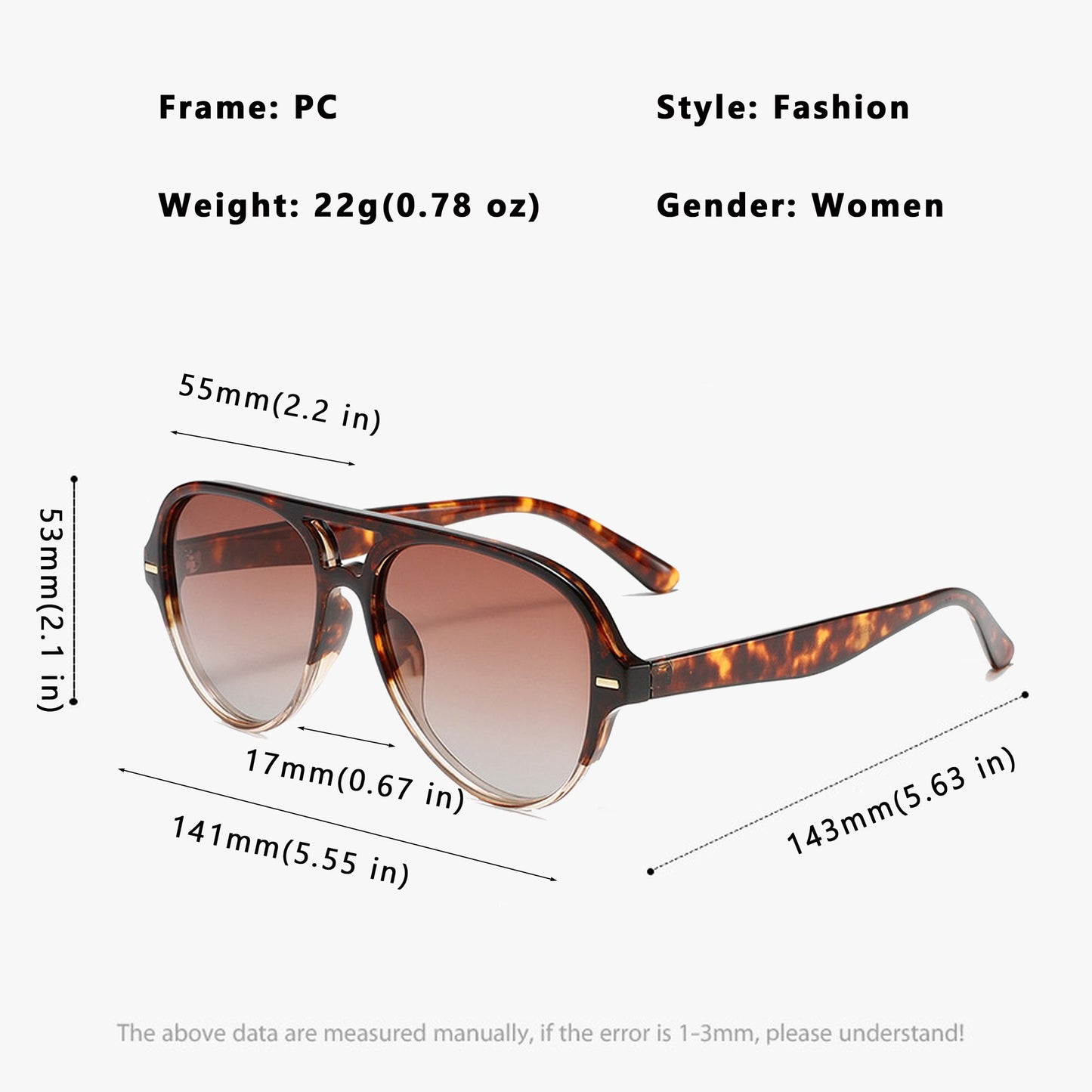 Anna-Kaci Women's Retro Aviator Sunglasses with Gradient Lenses