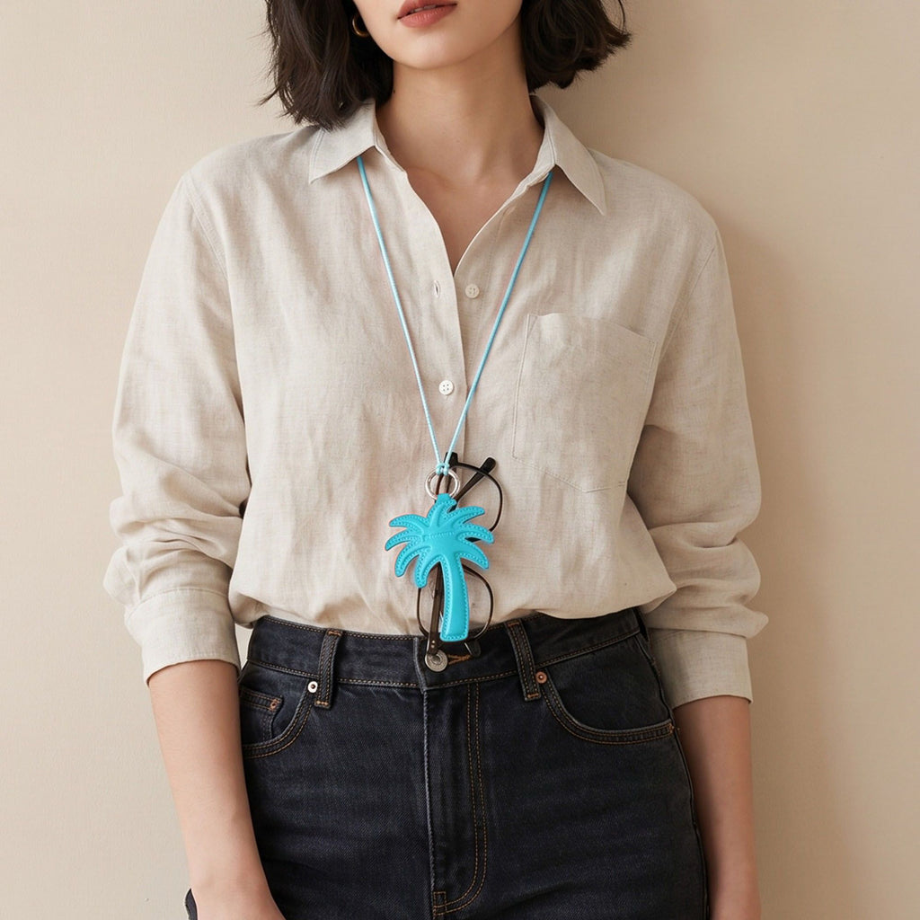 2-Piece Womens Faux Leather Bag Charm Keychain with Metal Ring Cord Loop and Stitched Detail