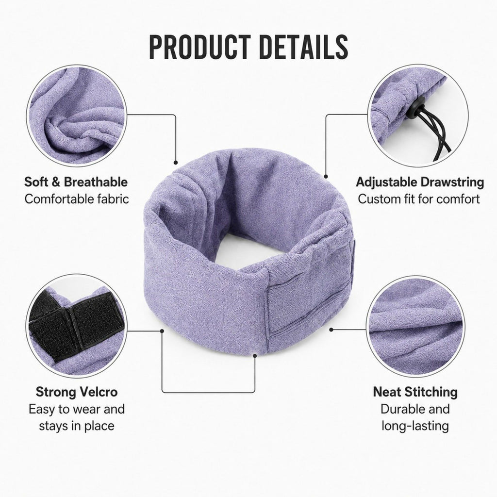 Adjustable Dog Ear Cover Head Wrap with Drawstring for Grooming, Noise Coverage and Cold Weather