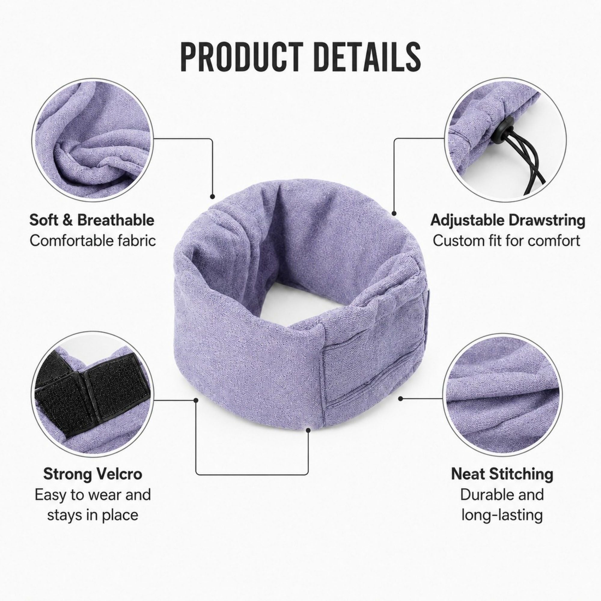 Adjustable Dog Ear Cover Head Wrap with Drawstring for Grooming, Noise Coverage and Cold Weather