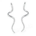 Wavy Metal Drop Earrings with Sculpted Curved Silhouette and Sleek Minimalist Design for a Modern Artistic Statement Look