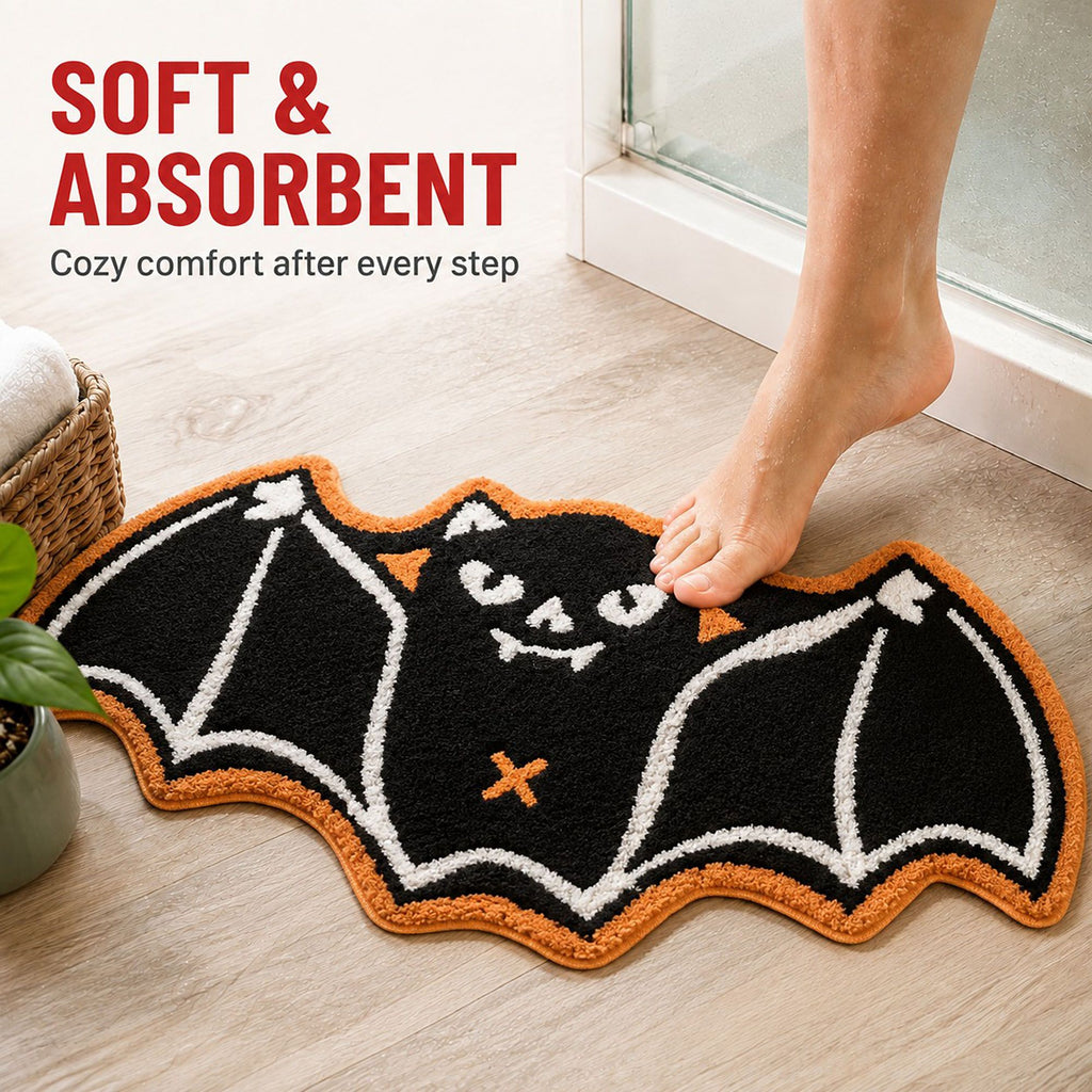 Halloween Shaped Bath Mat Soft Absorbent Nonslip Accent Rug