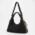 Large Nylon Hobo Shoulder Bag with Adjustable Crossbody Strap and Side Zip Pocket