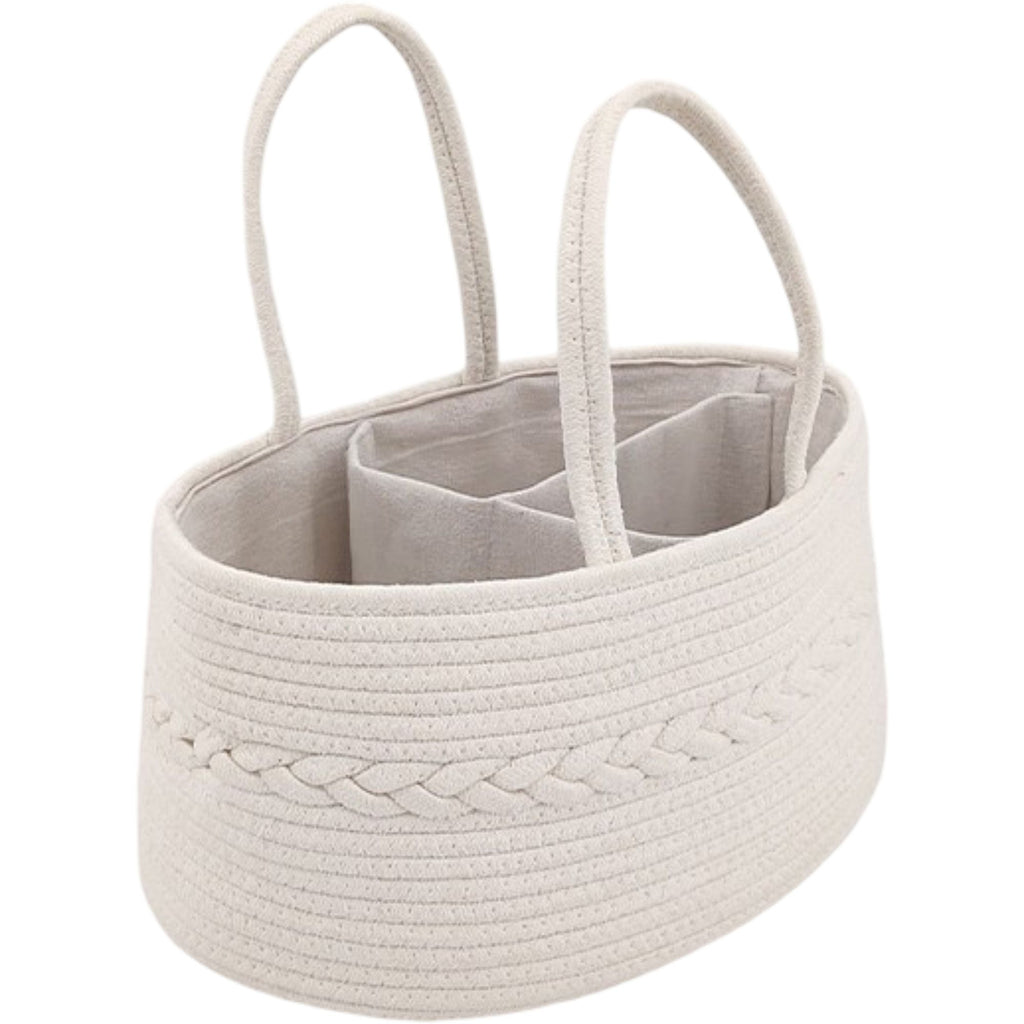 Woven Rope Storage Basket Organizer Bin Soft Cotton Basket for Nursery Shelves Closet Organization