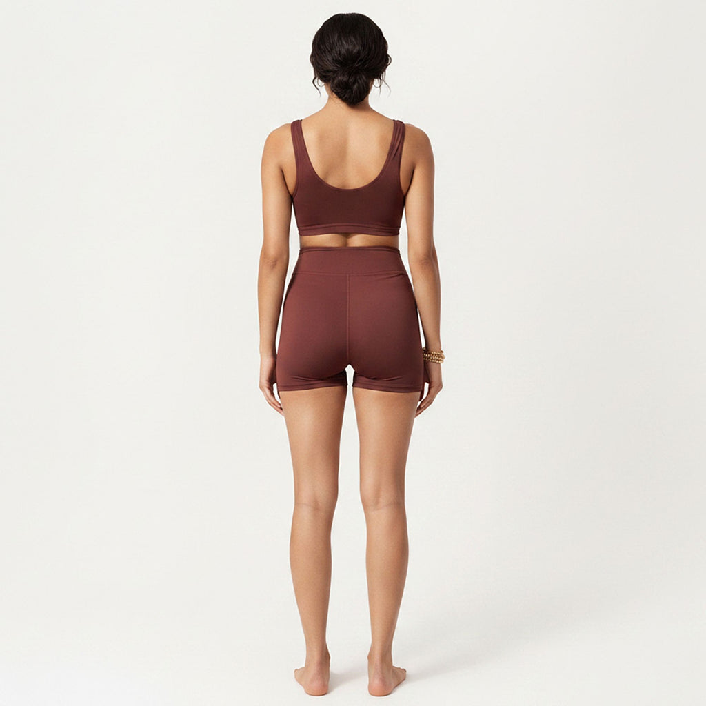 Anna-Kaci Swim Women's Two-Piece Maternity Swimwear Set with Cropped Tank Top and High-Waisted Shorts