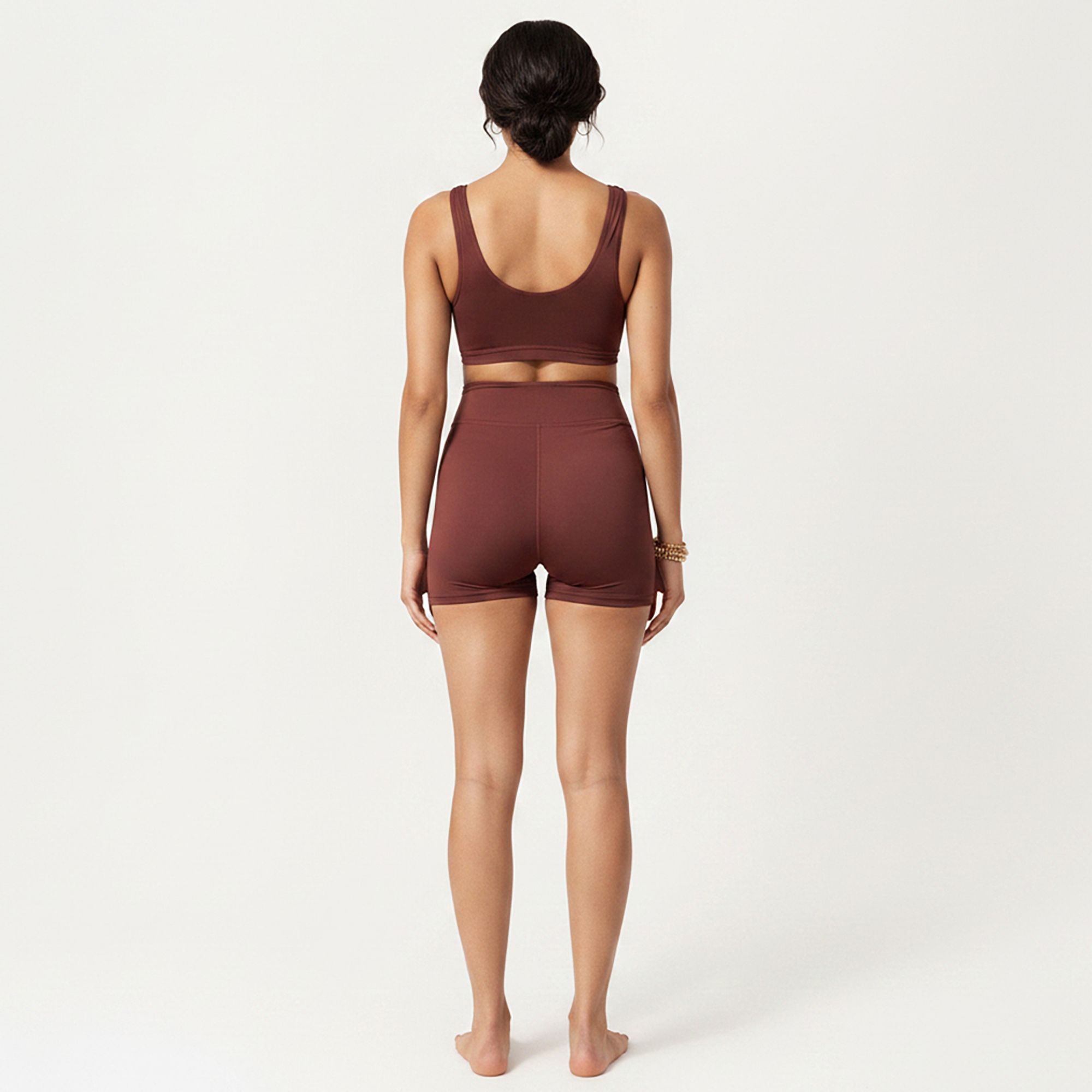 Anna-Kaci Swim Women's Two-Piece Maternity Swimwear Set with Cropped Tank Top and High-Waisted Shorts