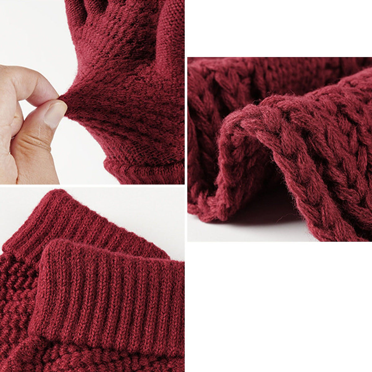 4 Piece Knit Winter Hat Scarf Touchscreen Gloves and Socks Set