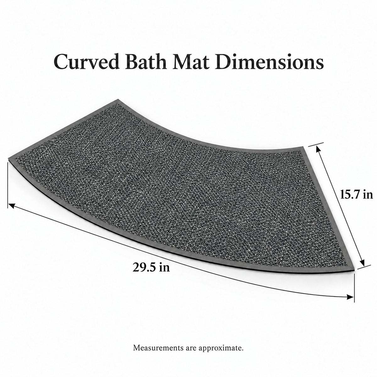 Curved Absorbent Bath Mat with Non Slip Backing