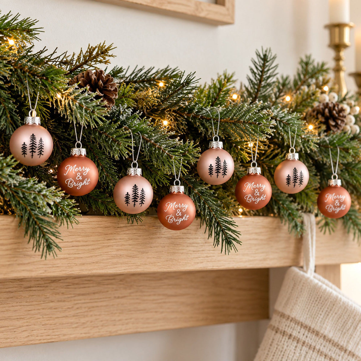 17 Piece Mini Christmas Ball Ornaments and Tree Topper Set Gift