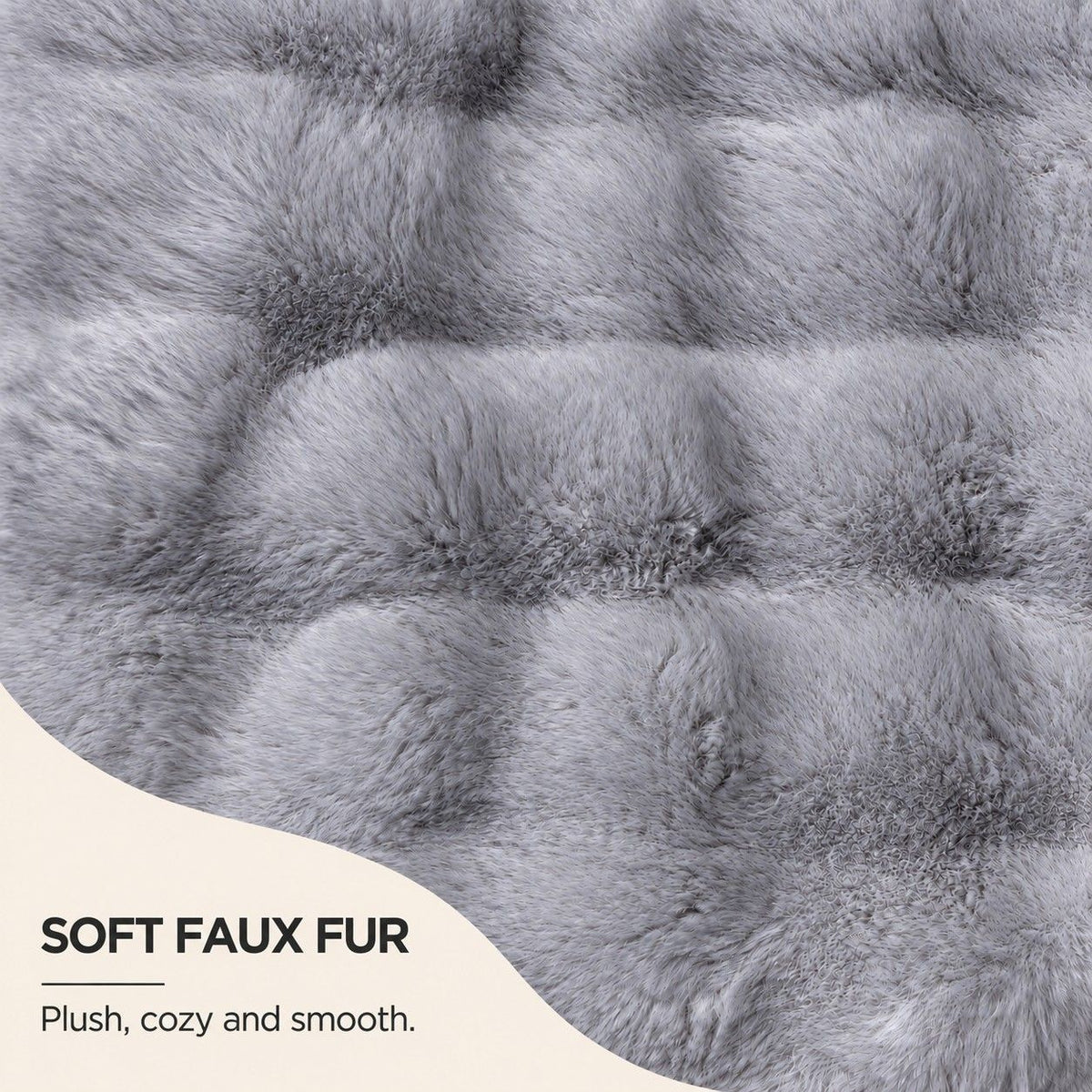 Double Sided Plush Faux Fur Throw Pillow Cover 18 x 18 Inch Bubble Texture